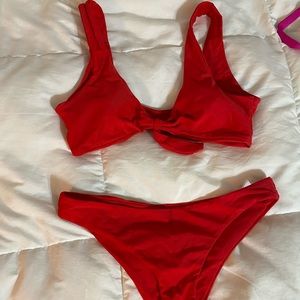 Red Two Piece Swimsuit